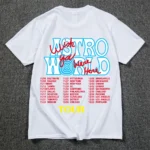 Cactus Jack Harajuku T-Shirts WISH YOU WERE HERE Letter Print Tee