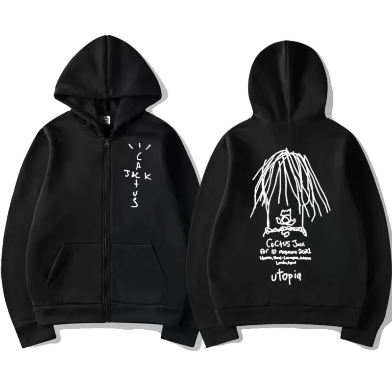 Cactus Jack Utopia Print Zipper Hoodie