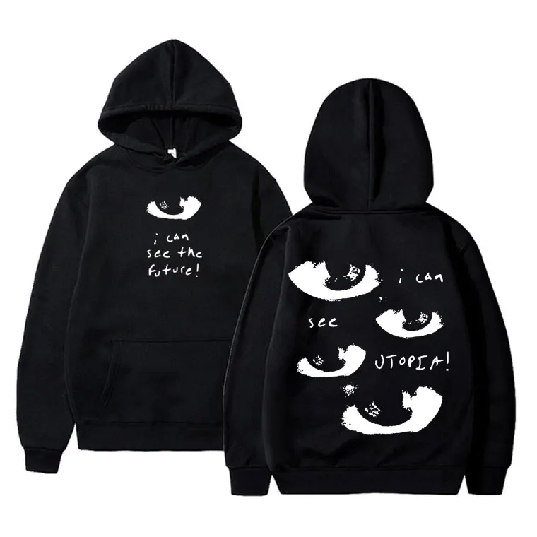 I Can See The Future I Can See Utopia Graphic Print Hoodie