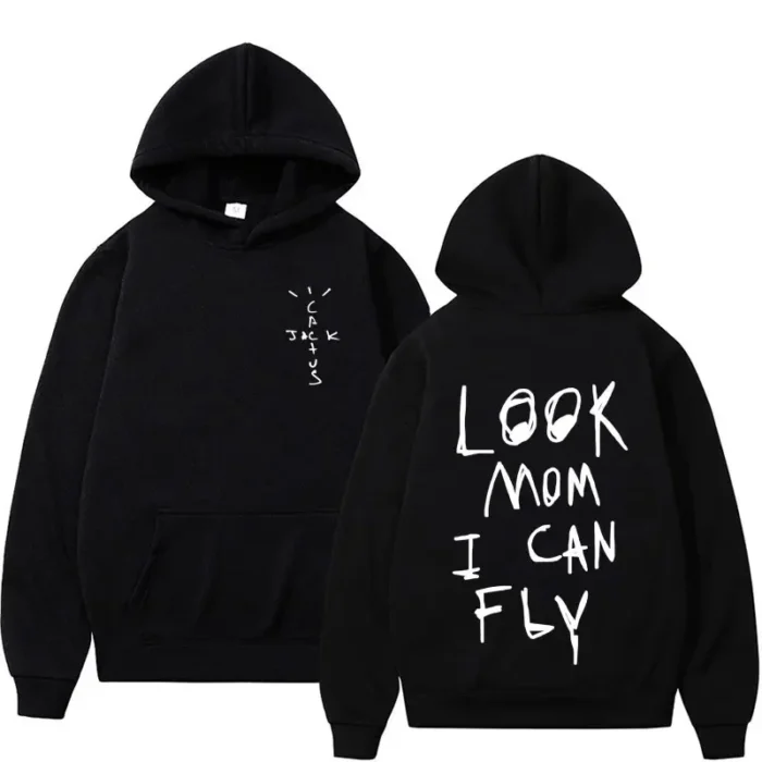 LOOK MOM I CAN FLY Print Hoodie